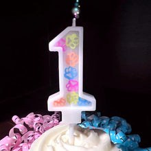 Load image into Gallery viewer, Dog Birthday Party  Paw  Candle Single Numbers