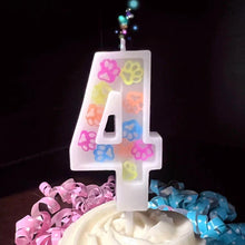Load image into Gallery viewer, Dog Birthday Party  Paw  Candle Single Numbers