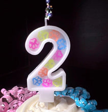 Load image into Gallery viewer, Dog Birthday Party  Paw  Candle Single Numbers