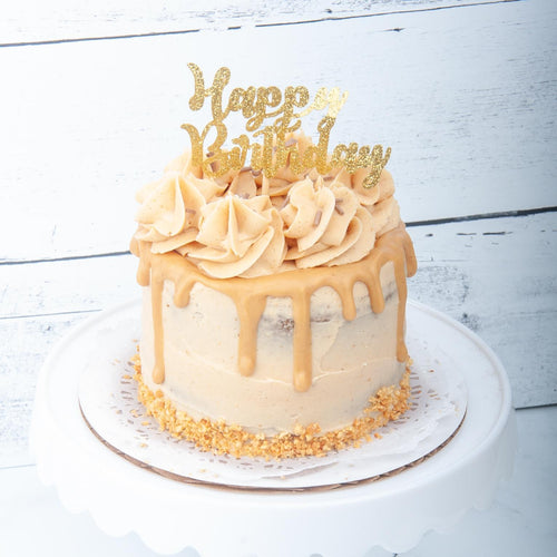 Stacked Peanut Butter Madness Soft frosting dog cake