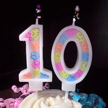 Load image into Gallery viewer, Dog Birthday Party  Paw  Candle Single Numbers