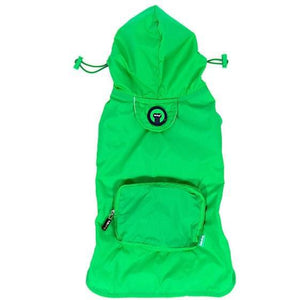 Fab dog Packaway Dog Raincoat Green