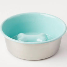 Load image into Gallery viewer, Bone Slow Feeder Bowl Teal