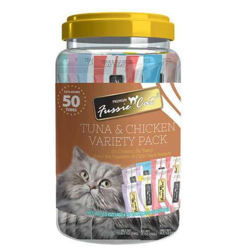 Fussie cat tuna & chicken puree variety