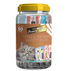 Fussie cat tuna & chicken puree variety