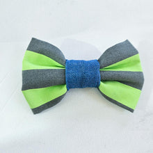 Load image into Gallery viewer, Green Neon Striped Bowtie