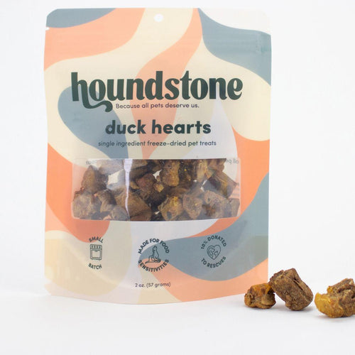 Houndstone Duck Hearts Freeze-Dried Treats - 2oz Cat & Dog