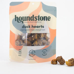 Houndstone Duck Hearts Freeze-Dried Treats - 2oz Cat & Dog