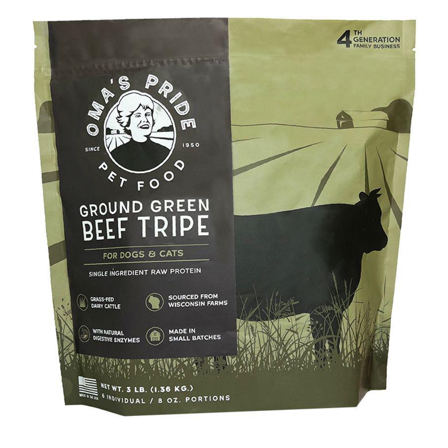 Oma's pride ground green Beef tripe