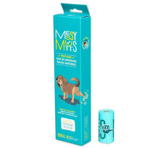 Messy Mutts BioRecycle Dog Poop Bags 8 Refill Rolls  120 Bag Count