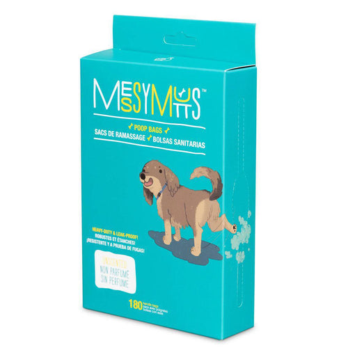 Messy Mutts Advanced BioRecycle Poop Bags with tie up Handles 180 Bag Count