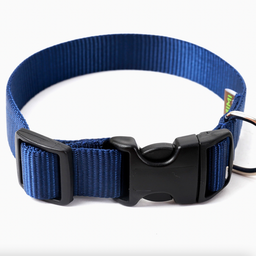 Mimi Green Nylon Webbing Dog Collar Navy