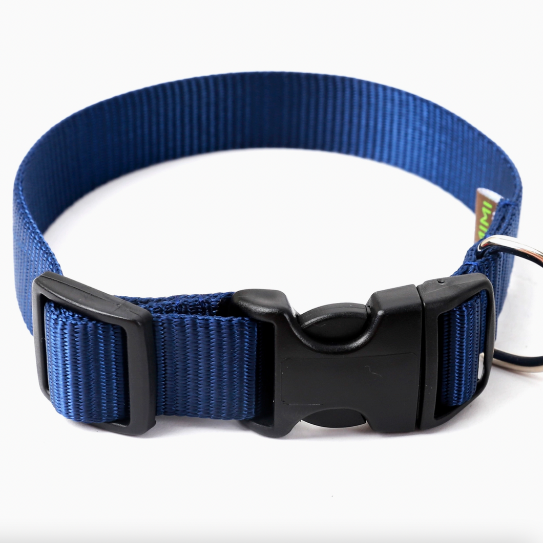 Mimi Green Nylon Webbing Dog Collar Navy