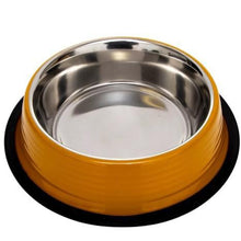 Load image into Gallery viewer, Jojo Eco-Friendly Non Skid Ribbed Cat &amp; Dog Bowl Golden Yellow 16oz