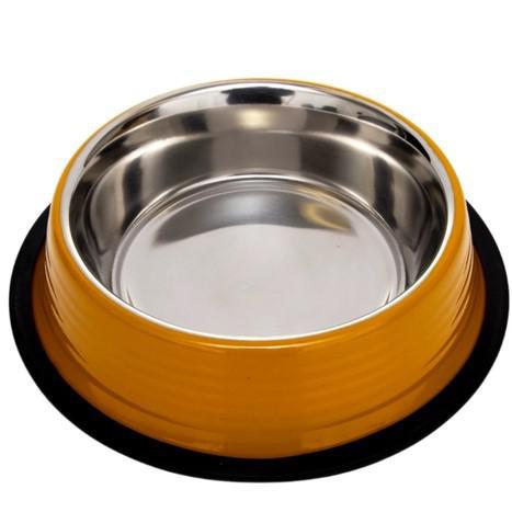 Jojo Eco-Friendly Non Skid Ribbed Cat & Dog Bowl Golden Yellow 16oz