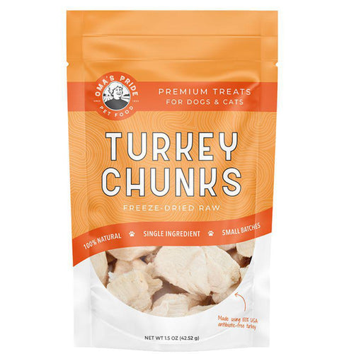 Oma's Pride freeze dried turkey breast chunks 1.5oz