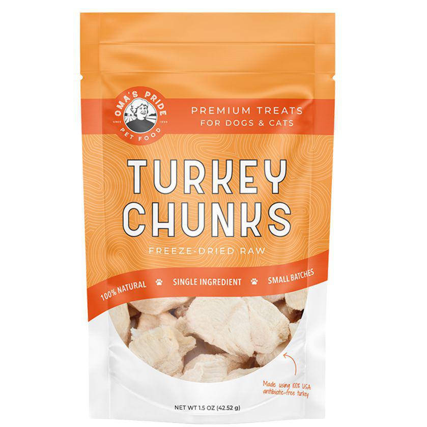 Oma's Pride freeze dried turkey breast chunks 1.5oz