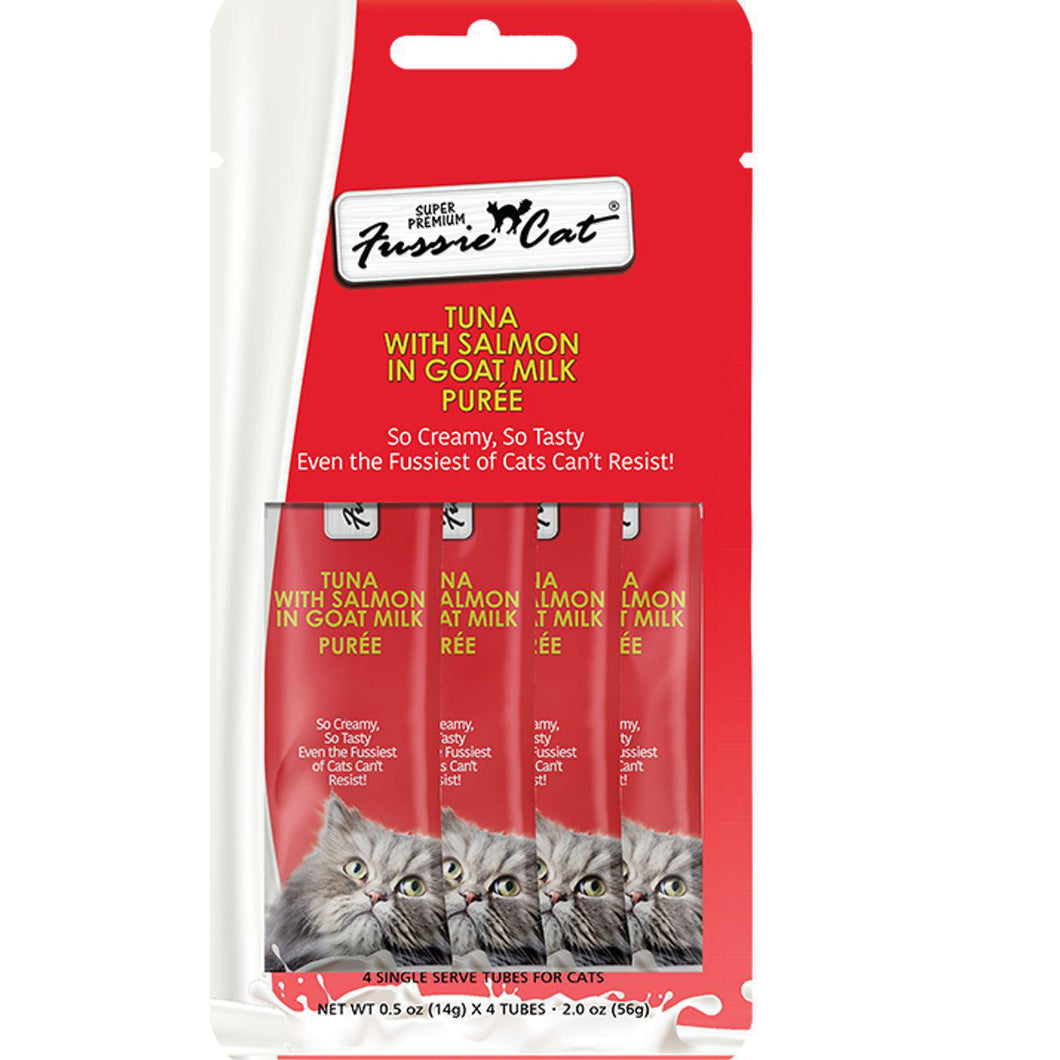 Fussie Cat Lickable Treat Tuna with Salmon in Goat Milk Purée
