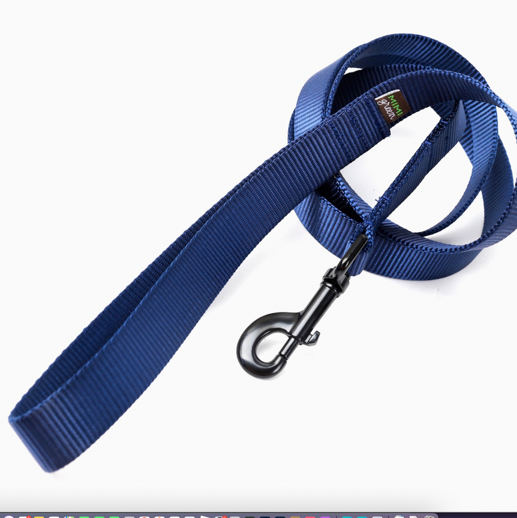 Mimi Green Nylon Webbing  Leash  Navy