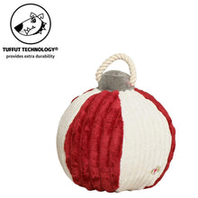 Load image into Gallery viewer, Jolly Red &amp; White Orna-Mutt Plush Ball  7"