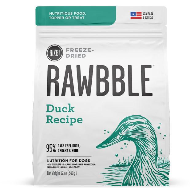 Bixbi rawbble dog freeze-dried duck  4.5 oz