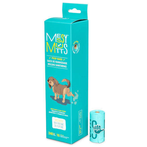 Messy Mutts Advanced BioRecycle Dog Poop Bags, 16 Refill Rolls, 240 Bag Count