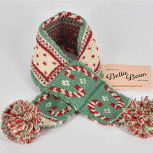 Load image into Gallery viewer, Candy Cane Pompom Scarf
