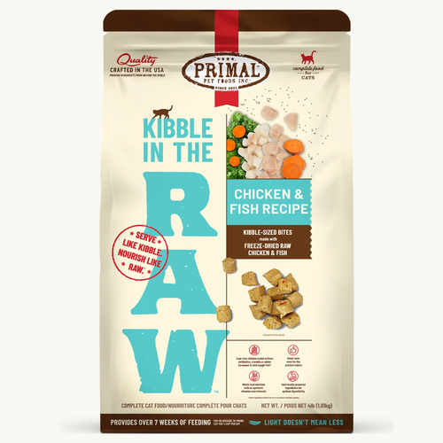 Primal Kibble in the Raw Feline Chicken & Fish 1.5lbs
