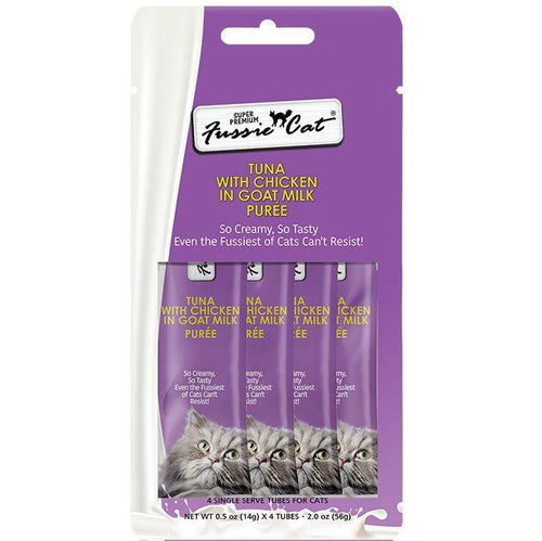 Fussie Cat Lickable Treat Tuna w Chicken in Goat Milk Purée