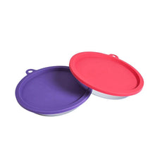 Load image into Gallery viewer, Messy Mutts Two Stainless Cat Bowls with Silicone Lids