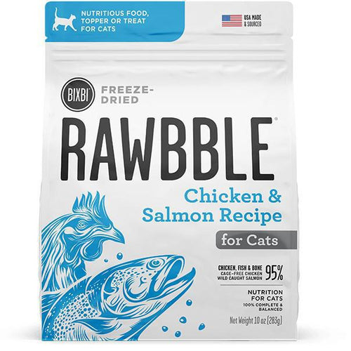 bixbi rawbble cat freeze dried grain free chicken salmon 3.5oz