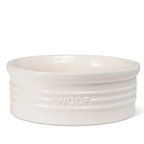 Woof Ivory Sculpted Pet Bowl