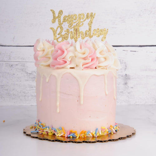 Stacked Pink Sprinkles Soft frosting dog cake