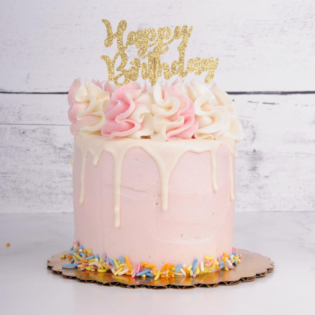 Stacked Pink Sprinkles Soft frosting dog cake