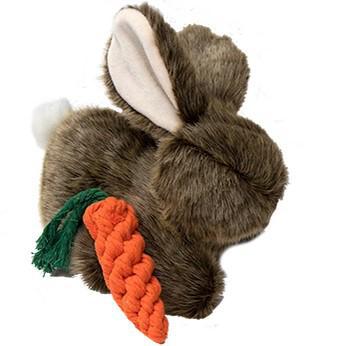 Steel dog Bunny with rope carrot inside