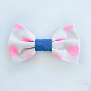 Pink Neon dot Bowtie