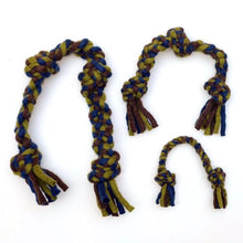 Load image into Gallery viewer, Knotted Rope Pull Navy Green