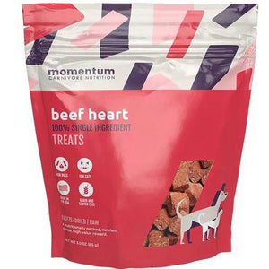 Momentum Beef Hearts  Dog Treats 3oz