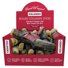 Load image into Gallery viewer, Icelandic Beef Collagen Rolled Chew With Cod Skin 8&quot;