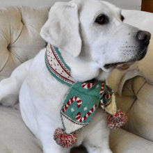 Load image into Gallery viewer, Candy Cane Pompom Scarf