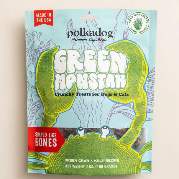 polka dog  green monstah bones 7oz