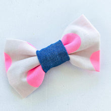Load image into Gallery viewer, Blue Neon Dotted Mini Bowtie