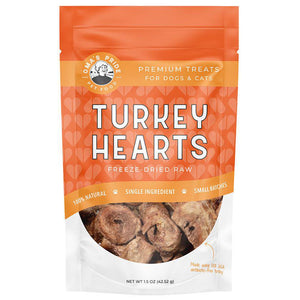 Oma's Pride freeze dried turkey hearts sliced 1.5oz
