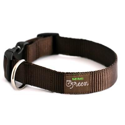 Mimi Green Nylon Webbing Dog Collars  Brown