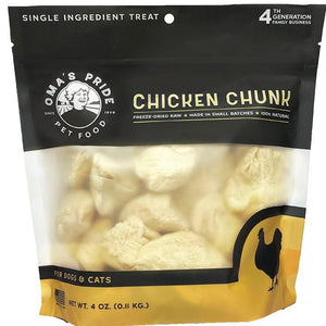 Oma's freeze dried chicken breast chunks 4oz