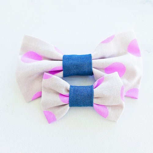 Lilac Neon dot Bowtie