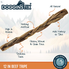 Load image into Gallery viewer, Dogginstix Beef Tripe 12"