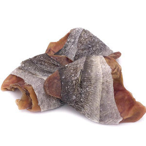 Icelandic Fish Ear Cod Skin Wrapped Pig Ear Dog