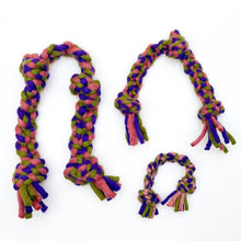 Load image into Gallery viewer, Dharma Knotted Rope Pull Purple Green