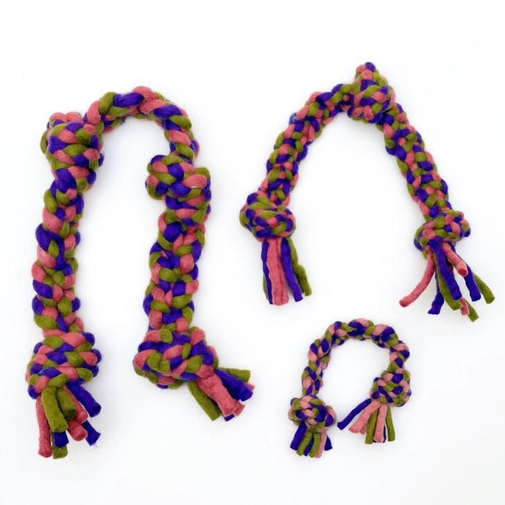 Dharma Knotted Rope Pull:  Purple - Green